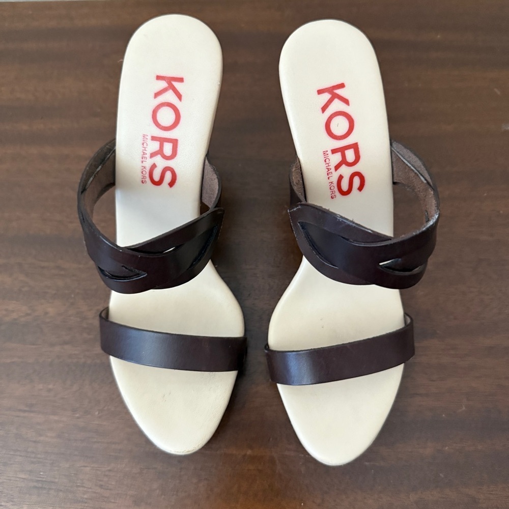 KORS Michael Kors Brown Leather Strappy Sandals Size 7